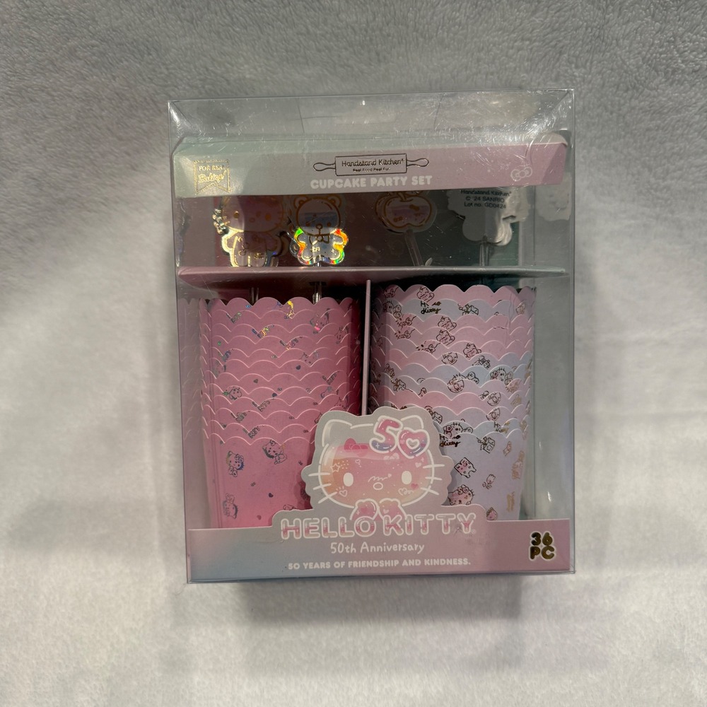 Hello Kitty 50th Anniversary Cupcake Party Set‎ Handstand Kitchen 36pc NIB